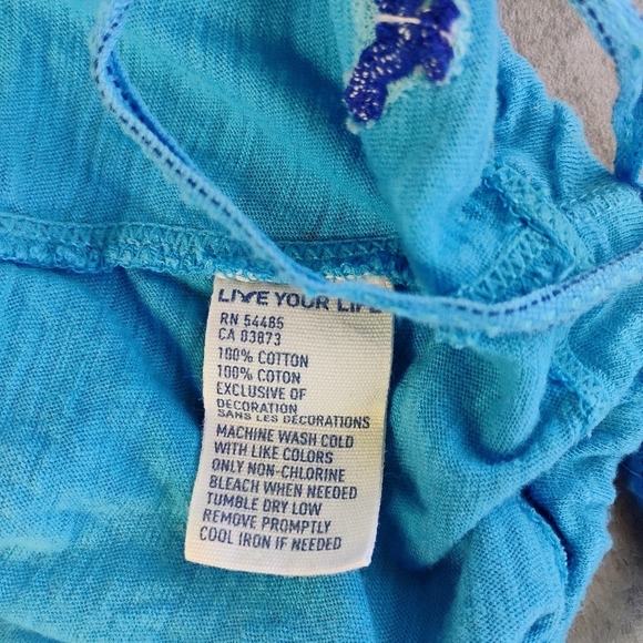 American Eagle Y2K Babydoll Top Blue Tie Waist Womens Medium Bella Swan - Picture 8 of 13